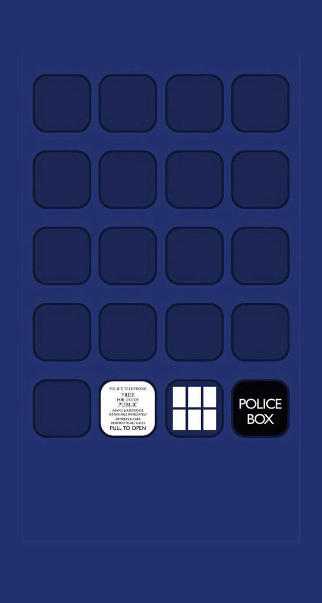 Police box blue background logo free wallpaper - medium preview image