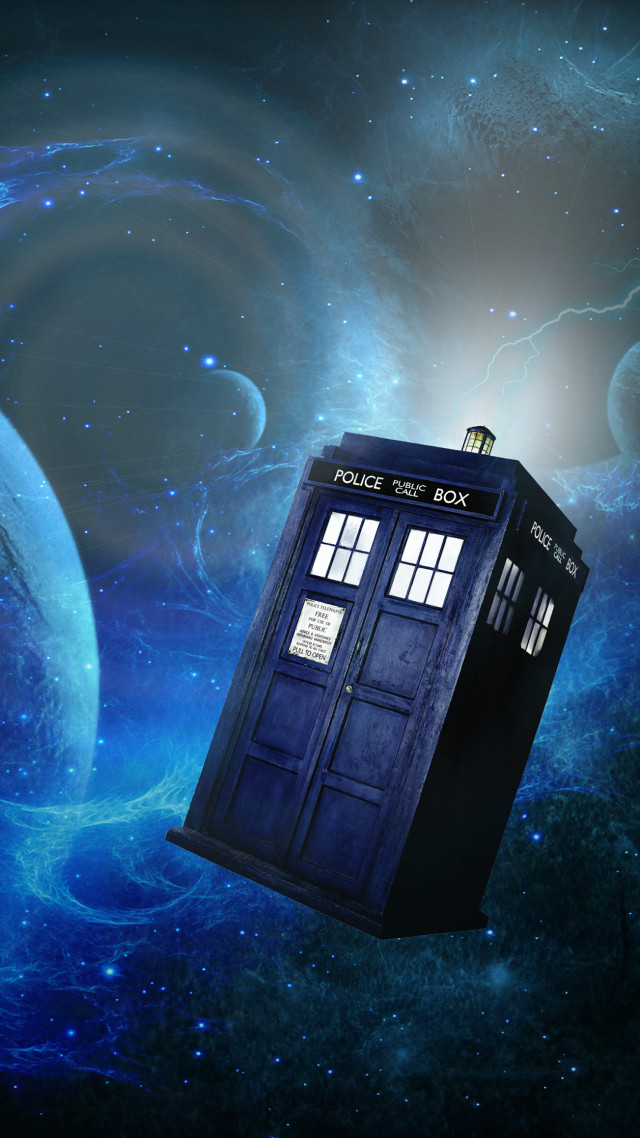 Blue tardish floating planet blue free wallpaper - medium preview image