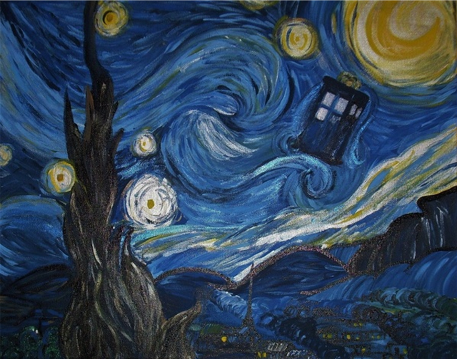 Tardish starry night blue sky free wallpaper - medium preview image