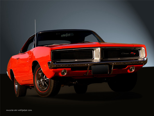 Red muscle car black gray free wallpaper - medium preview image