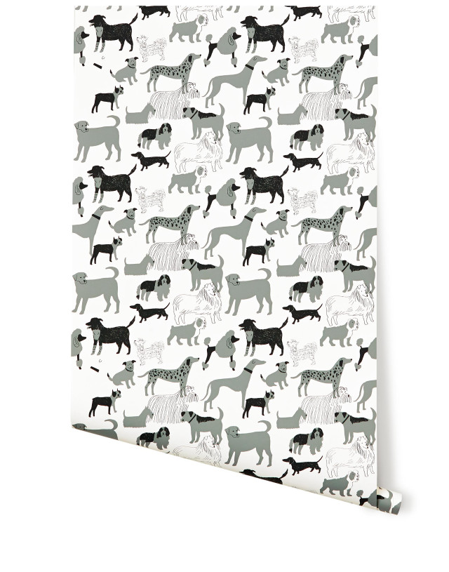 Dogs pattern wallpaper white background free wallpaper - medium preview image