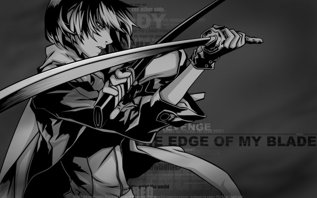 Man sword black white background free wallpaper - medium preview image
