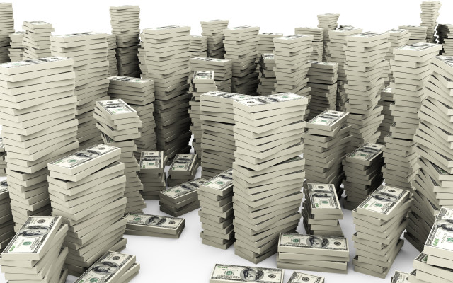 Money stacks digital rendering 8k free wallpaper - medium preview image