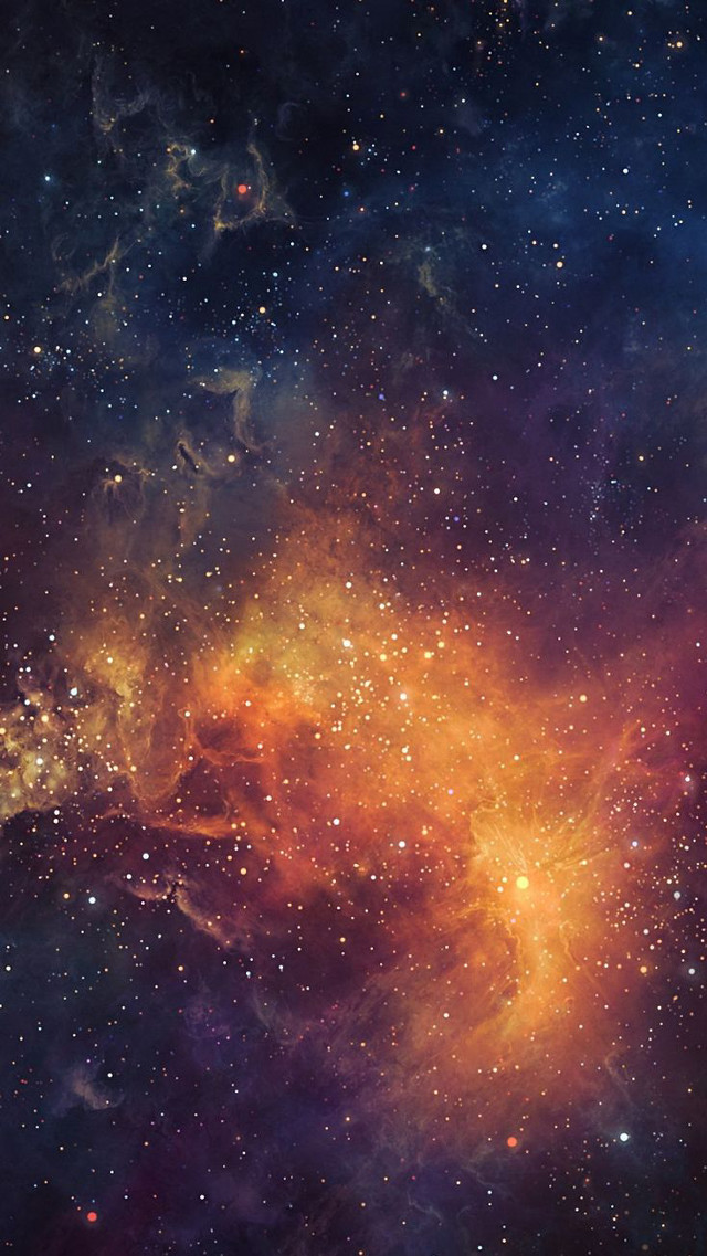 Space filled stars bright orange free wallpaper - medium preview image