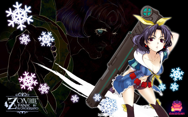 Woman gun snowflake background snowflakes free wallpaper - medium preview image