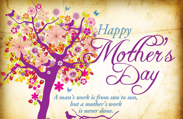 Mothers day card tree birds free wallpaper - medium preview image