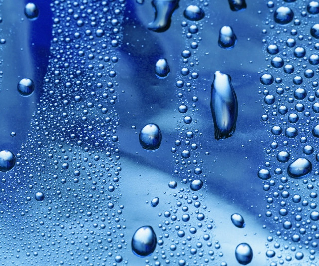Water droplets blue surface sky #3 free wallpaper - medium preview image