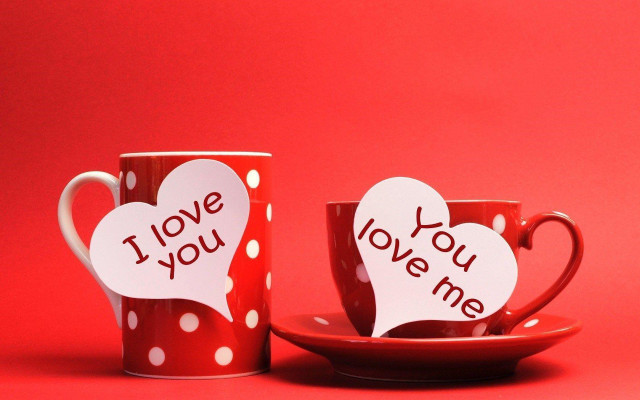 Red hearts cups love plate #2 free wallpaper - medium preview image