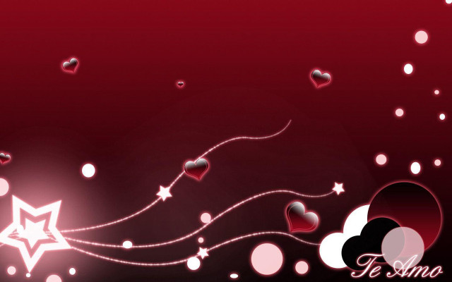 Red background hearts stars center free wallpaper - medium preview image