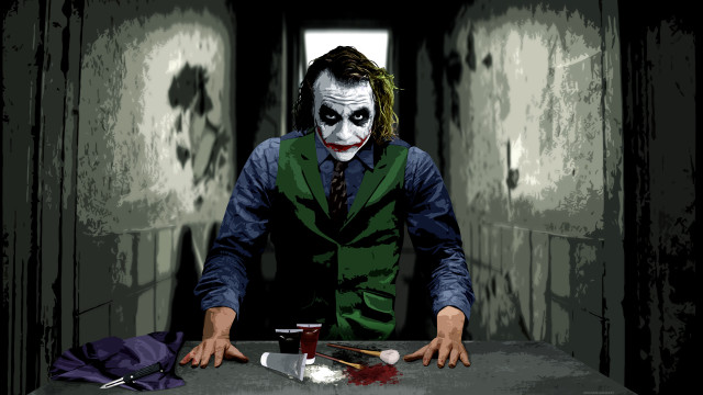 Joker man dark hallway knife free wallpaper - medium preview image