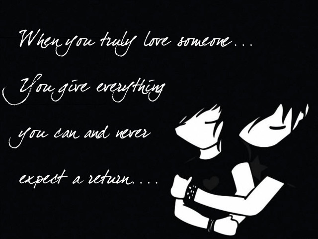 Couple hugging dark quote love #2 free wallpaper - medium preview image