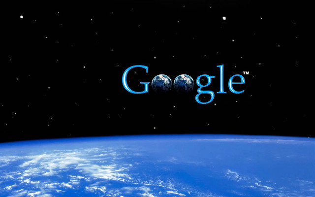 Earth google logo background stars free wallpaper - medium preview image
