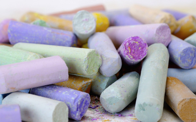 Crayons pile table top colorful free wallpaper - medium preview image