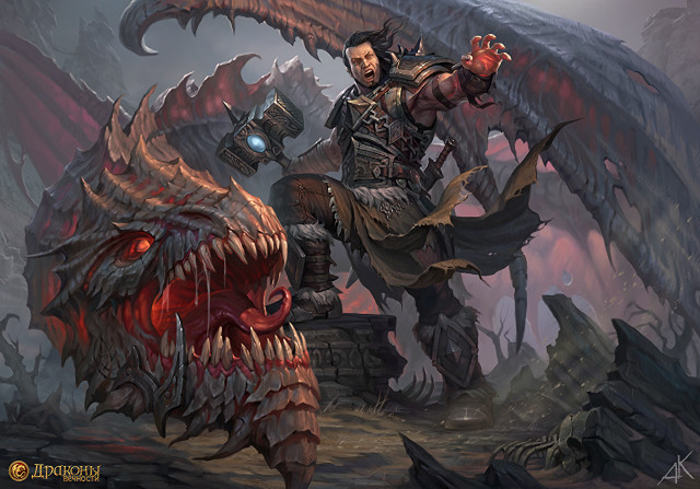 Man riding dragon demon forest free wallpaper - medium preview image