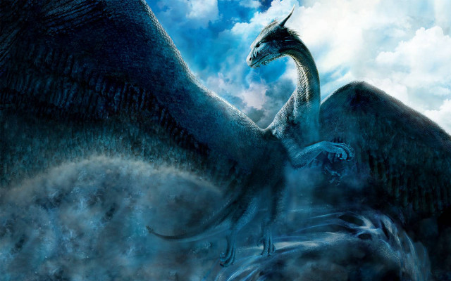 Dragon flying sky clouds full free wallpaper - medium preview image