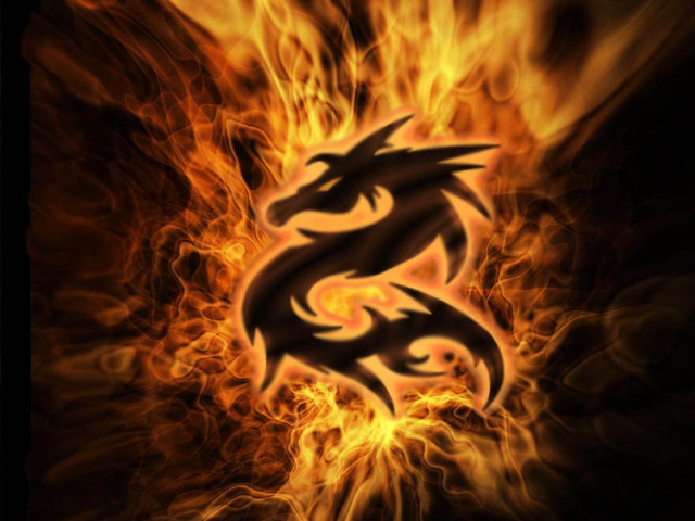 Dragon flames black yellow red free wallpaper - medium preview image