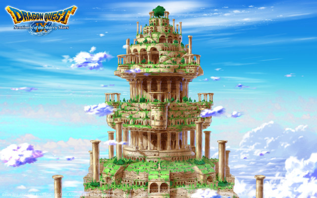 Tower sky clouds floating island free wallpaper - medium preview image