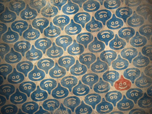 Blue white wall red smiley free wallpaper - medium preview image
