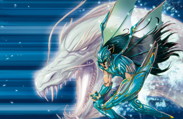 Man riding dragon white dragon free wallpaper - medium preview image