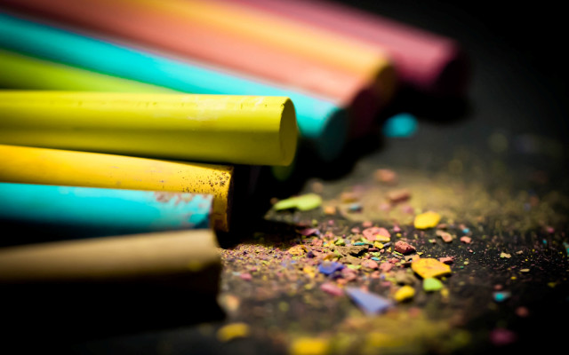 Colored pencils table black surface free wallpaper - medium preview image