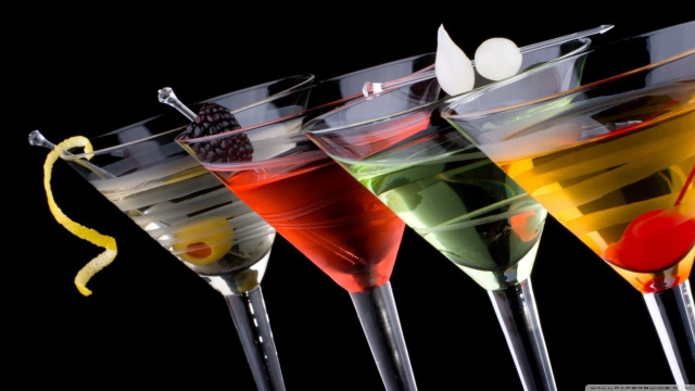 Glasses colored liquids lemon peel free wallpaper - medium preview image