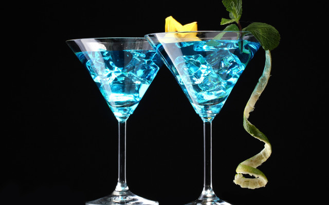 Blue liquid glasses green stem free wallpaper - medium preview image