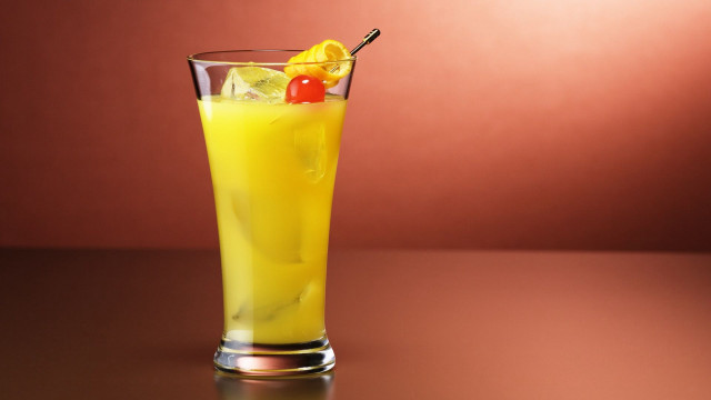 Tall glass yellow drink cherry free wallpaper - medium preview image