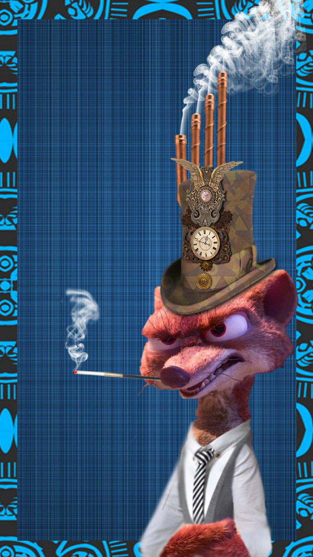 Cartoon character clock hat cigarette free wallpaper - medium preview image
