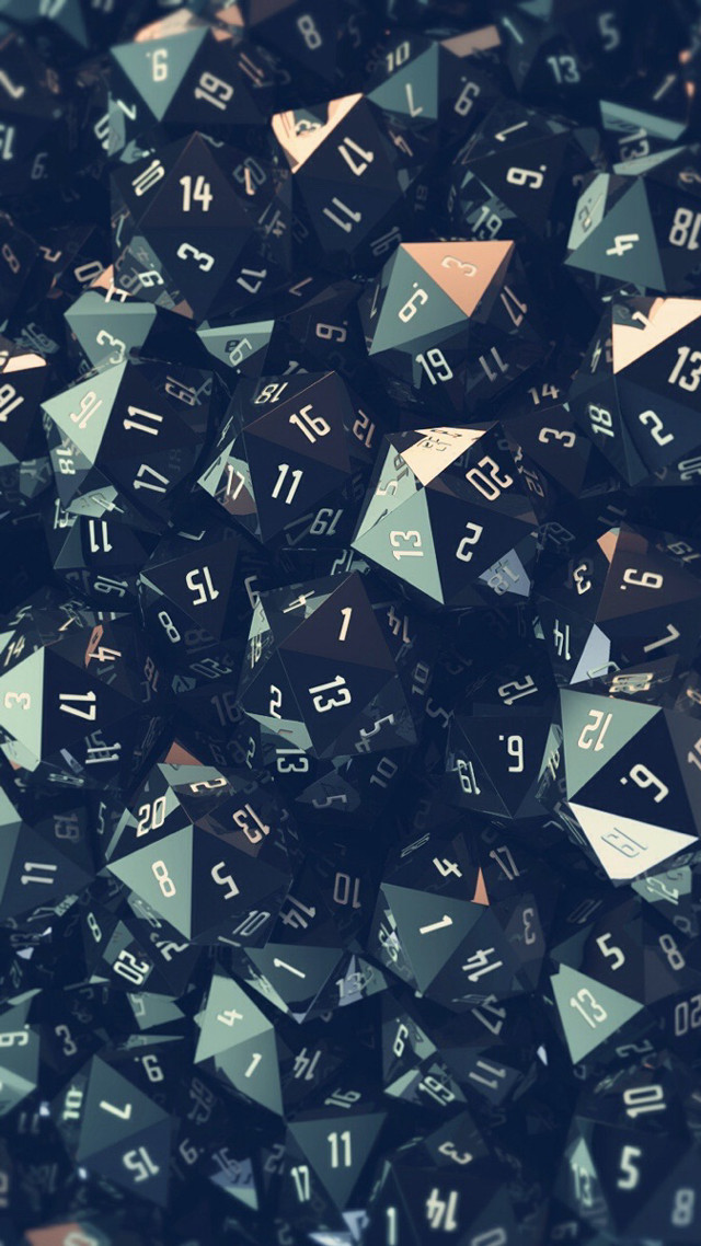 Black silver dice numbers pile free wallpaper - medium preview image
