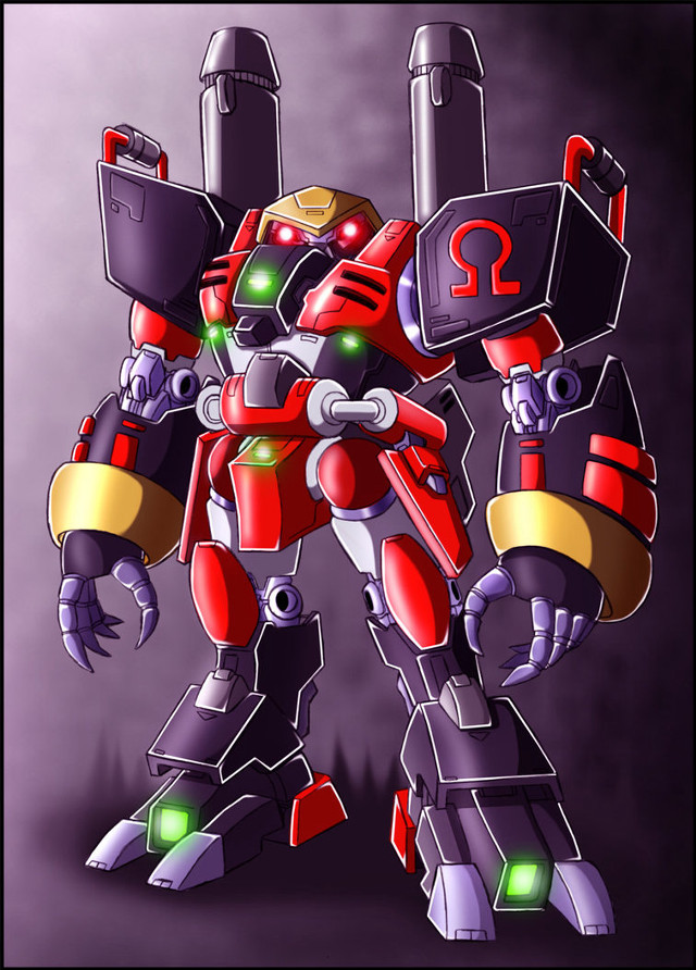 Robot cartoon red yellow black free wallpaper - medium preview image