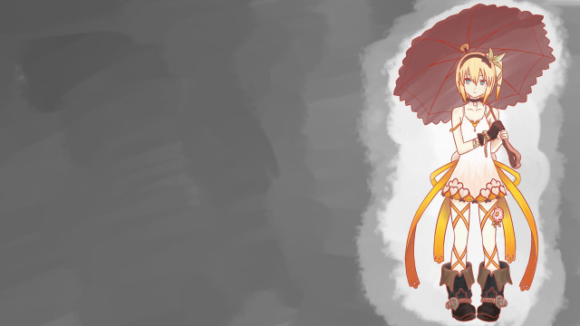 Woman red umbrella gray black free wallpaper - medium preview image