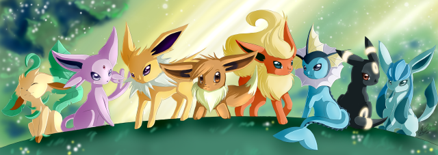 Pokemon group standing field grass free wallpaper - medium preview image