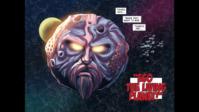 Cartoon man strange face moon free wallpaper - medium preview image