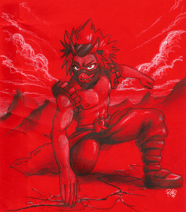 Demon sitting rock lightning red free wallpaper - medium preview image