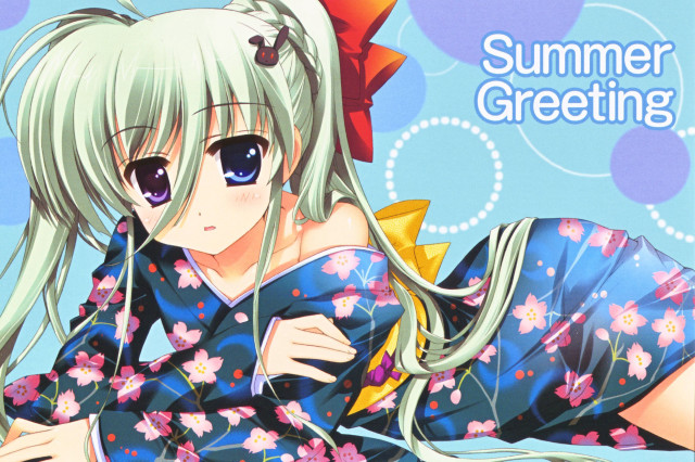 Girl bow blue dress pink free wallpaper - medium preview image