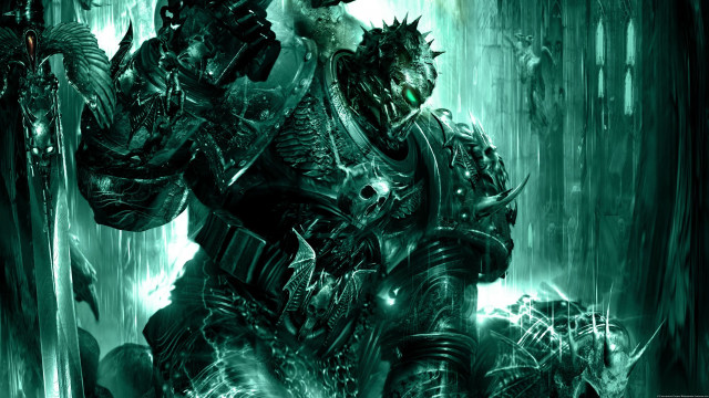Green suit sword demons forest free wallpaper - medium preview image