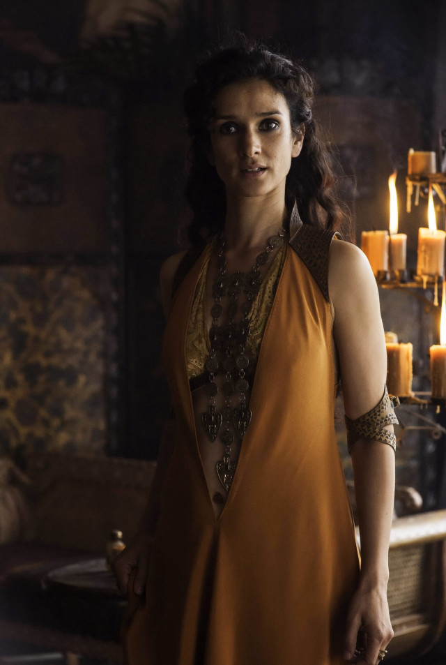 Woman brown dress candles table free wallpaper - medium preview image