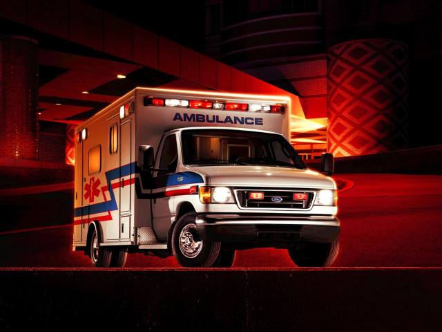 Ambulance parking lot night lights free wallpaper - medium preview image
