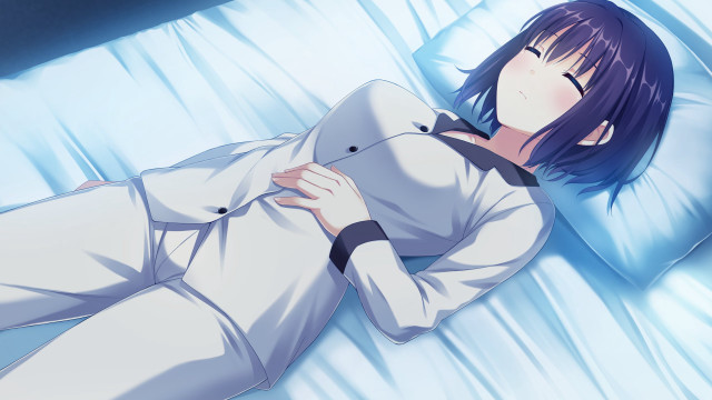 Woman laying bed arms chest free wallpaper - medium preview image