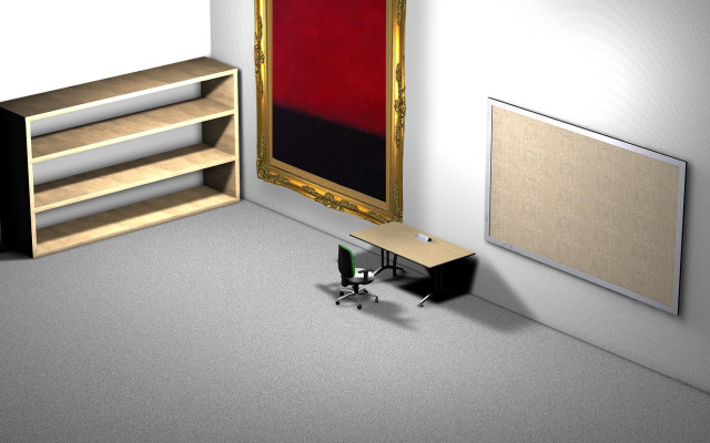 Computer desk painting wall bookshelf free wallpaper for desktop - medium preview image