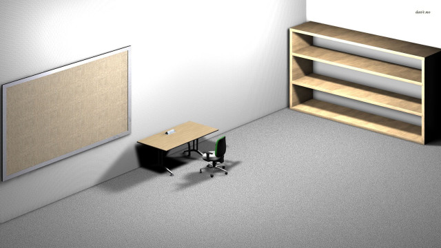 Computer desk corner room bookshelf free wallpaper - medium preview image