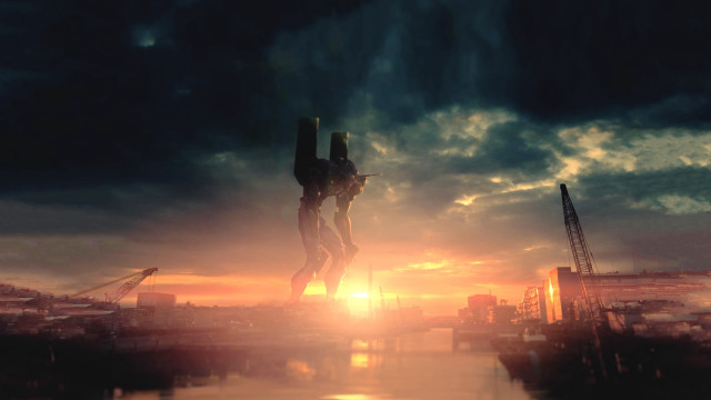 Sci fi character flying city #2 free wallpaper - medium preview image