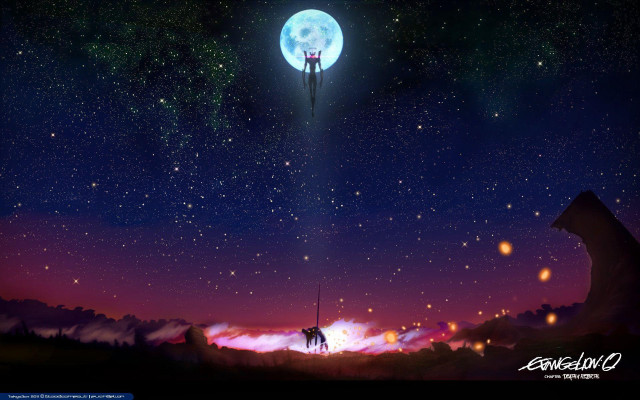 Man hill full moon sky free wallpaper for desktop - medium preview image