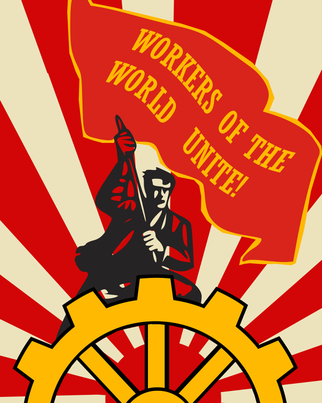 Man gun flag banner workers free wallpaper - medium preview image