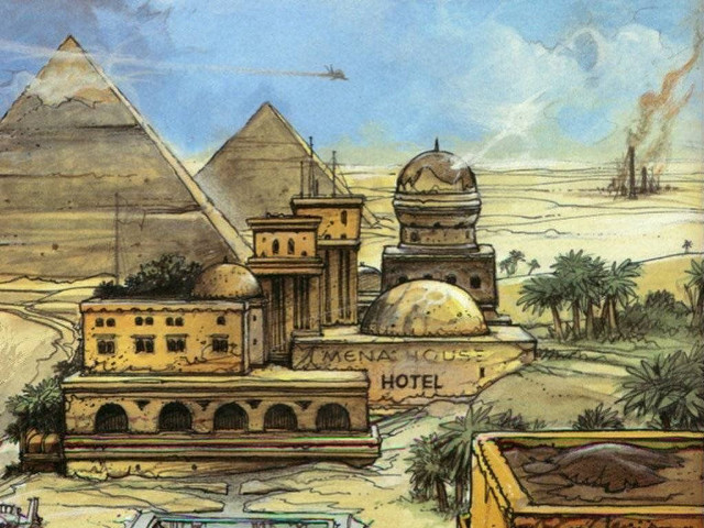 Desert pyramid hotel sign background free wallpaper - medium preview image