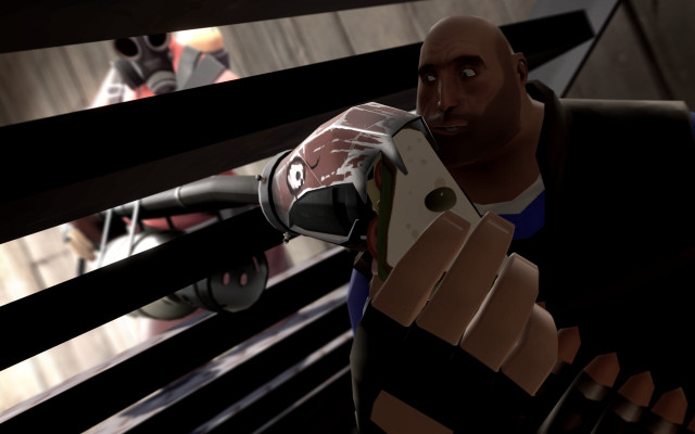 Man holding scissors video game free wallpaper - medium preview image