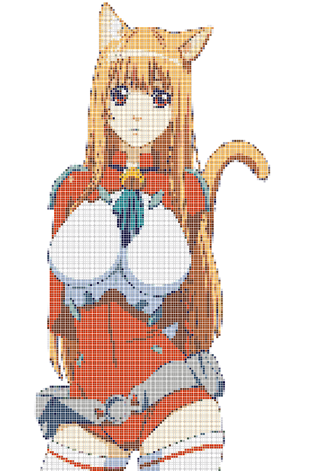 Girl cat cross stitch picture free wallpaper - medium preview image