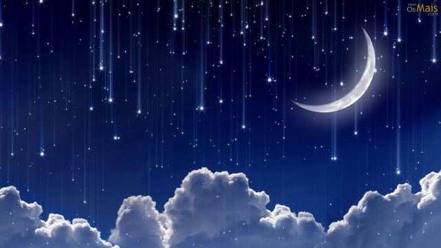Night sky stars crescent moon #4 free wallpaper - medium preview image