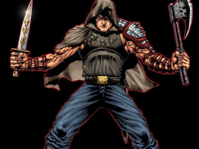 Man sword hoodie axes hammer free wallpaper - medium preview image
