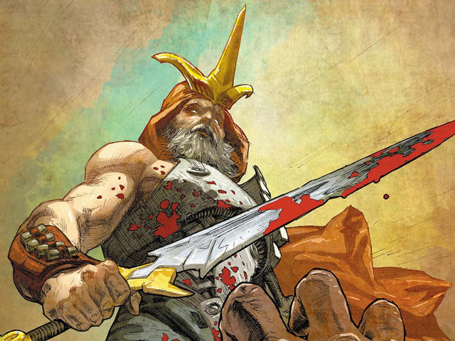Man sword helmet bag blood free wallpaper - medium preview image